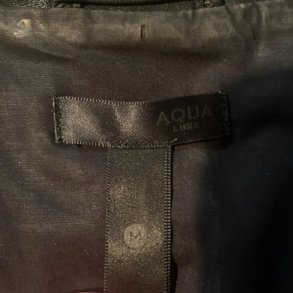 Bloomingdale’s Aqua 100% Leather Moto Style Jacket Medium - Picture 2 of 16